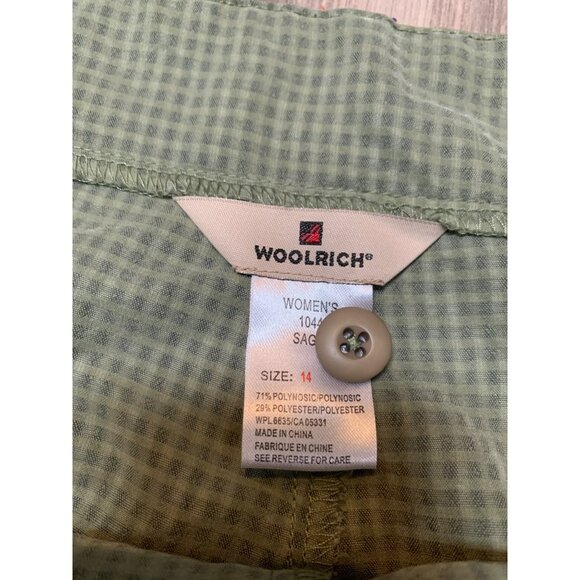 Woolrich Women’s 14 Sage Plaid Checkered Pants Style #1044 Polyester Blend Flat - Picture 3 of 6